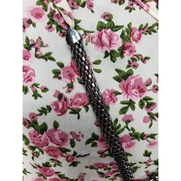 Annabelle USA Women's Cream White Pink‎ Floral Strappy Necklace Tank Top LARGE - Picture 8 of 12